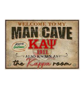 Duetom Welcome to My Man Cave Also Known As The Kappa Alpha Psi Room Yard Sign Metal Poster Home Living Aluminum Decor Wall Art Poster 12x16 Inch