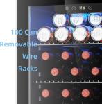 Antarctic Star 26 Bottle 130 Can Wine Cooler/Cabinet Refrigerator Mini Wine Cellar Beer Soda Clear Glass Door Bar Fridge Quiet Compressor Adjust Temp Freestanding Indoor Use 3.1cu.ft Black