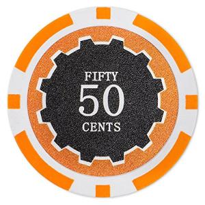 Brybelly Eclipse Poker Chips Heavyweight 14-gram Clay Composite - Pack of 50 ($0.50 Orange)