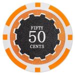 Brybelly Eclipse Poker Chips Heavyweight 14-gram Clay Composite - Pack of 50 ($0.50 Orange)