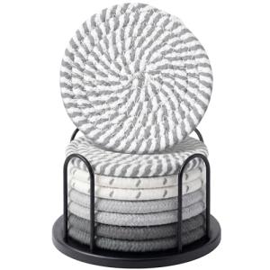 Lazebox Absorbent Coasters Set with Holder