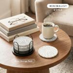 Lazebox Absorbent Coasters Set with Holder