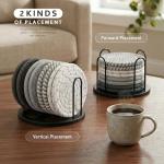 Lazebox Absorbent Coasters Set with Holder