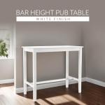 42 Inch Tall White Pub Table for Man Cave