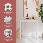 42 Inch Tall White Pub Table for Man Cave