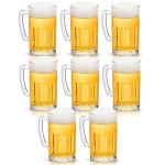 COKTIK 8 Pack Heavy Large Beer Glasses with Handle - 20 Ounce Glass Steins, Classic Beer Mug glasses Set