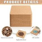 12 PCS Square Cork Coasters, Absorbent Square Coasters, Cork Coaster for Drinks, 4x4 Inch Drink Coaster, Heat Resistant Cup Mats for Kitchen Living Room House Home Decor