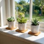 12 PCS Square Cork Coasters, Absorbent Square Coasters, Cork Coaster for Drinks, 4x4 Inch Drink Coaster, Heat Resistant Cup Mats for Kitchen Living Room House Home Decor