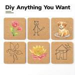 12 PCS Square Cork Coasters, Absorbent Square Coasters, Cork Coaster for Drinks, 4x4 Inch Drink Coaster, Heat Resistant Cup Mats for Kitchen Living Room House Home Decor