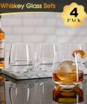 Potdoctor Whiskey Glasses Set of 4,13.5 Oz Crystal Old Fashioned Rocks Glasses for Bourbon Scotch Cocktails Drink Rum Cognac Vodka Liquor -Unique Gifts for Men,