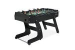 KICK Monarch 48" Folding Foosball Table (Black) – Compact Indoor Gaming Table for Adults & Kids with 2 Balls, Semi-Solid Steel Rods, Slide Scorers, Rolling Wheels & Foldable Storage