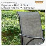 Sophia & William Outdoor Bar Set, Patio Bar Table and Chairs Set, Bar Height Patio Set - 6 x Swivel Bar Chairs(Grey), 1 x Rectangular Bar Table(Black)