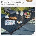 Sophia & William Outdoor Bar Set, Patio Bar Table and Chairs Set, Bar Height Patio Set - 6 x Swivel Bar Chairs(Grey), 1 x Rectangular Bar Table(Black)