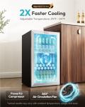 EUHOMY Mini Fridge 130 Can Beverage Refrigerator Cooler Glass Door for Soda Wine Beer, Beverage Cooler for Home, Bar, Office with Digital Temperature Control Adjustable Shelves, 3.2 Cu.Ft, Black