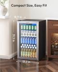 EUHOMY Mini Fridge 130 Can Beverage Refrigerator Cooler Glass Door for Soda Wine Beer, Beverage Cooler for Home, Bar, Office with Digital Temperature Control Adjustable Shelves, 3.2 Cu.Ft, Black
