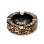 Los Hermanos Diablo Cigar Ashtray Luxury Ceramic 4 Slot Cigar Holder for Indoor and Outdoor Patio Smoking Large Premium Ashtray (Tiger)