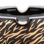 Los Hermanos Diablo Cigar Ashtray Luxury Ceramic 4 Slot Cigar Holder for Indoor and Outdoor Patio Smoking Large Premium Ashtray (Tiger)