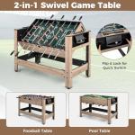 Goplus 2-in-1 Swivel Multi Game Table, 48” Combo Game Table with Foosball & Pool for Adults, Indoor Outdoor Combination Arcade Table for Home Game Room Party (49" x 24" x 35")
