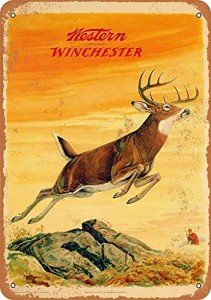 Vintage 1958 Deer Metal Tin Sign for Man Cave
