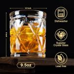 Ocean ice Whiskey Glasses, Bourbon Glass 9.5 oz, Whiskey Glasses Set of 2, Old Fashioned Glasses, Whisky Glass Sets, Rocks Glasses for Bourbon, Scotch, Cognac, Cocktails, Dishwasher Safe Christmas