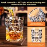 Ocean ice Whiskey Glasses, Bourbon Glass 9.5 oz, Whiskey Glasses Set of 2, Old Fashioned Glasses, Whisky Glass Sets, Rocks Glasses for Bourbon, Scotch, Cognac, Cocktails, Dishwasher Safe Christmas