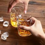 Ocean ice Whiskey Glasses, Bourbon Glass 9.5 oz, Whiskey Glasses Set of 2, Old Fashioned Glasses, Whisky Glass Sets, Rocks Glasses for Bourbon, Scotch, Cognac, Cocktails, Dishwasher Safe Christmas