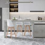 Mobili Fiver Evolution Tall Kitchen Bar Table Made in Italy | Space Saving, Counter Height Table for 6 | Modern Breakfast Bar Counter Top w/Cable Holder | Concrete Grey Effect | 70,9'' x 23,6" in