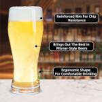 UMEIED 20oz Pilsner Beer Glasses Set of 6, Classic Beer Glass, Large Capacity Beer Cup, Stylish Beer Gifts, Beer Cups and Mugs