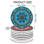 Coasters for Drinks,AODINI Set of 8 Absorbent Stone Coasters for Wooden Table, Mandala Ceramic with Cork Base, Gift for Housewarming Birthday and Family - Great Home and Dining Room Decor