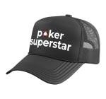 Poker Superstar I Texas Holdem Casino Cards Case Poker Trucker Hat with Adjustable Mesh Back, Black