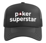 Poker Superstar I Texas Holdem Casino Cards Case Poker Trucker Hat with Adjustable Mesh Back, Black