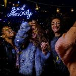 JFLLamp Good Vibes Only Neon Signs for Wall Decor Neon Lights Led Signs Suitable for Living Beer Bar Game Room Hotel Birthday Party Restaurant Christmas Unique Gift for Lover, 16.5 * 10 Inch(Blue)