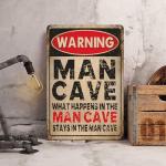 Man Cave Sign Bar Signs for Home Bar Man Cave Decor for Men Funny Metal Garage Signs Wall Art for Home Door Metal Tin Sign Vintage Gifts 8x12 Inch