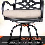 Sophia & William 5 Piece Patio Bar Set, Patio High Dining Set with 4 Swivel Bar Stools and 1 Rectangular Bar Table, All-Weather Outdoor Furniture with Seat Cushions