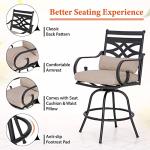 Sophia & William 5 Piece Patio Bar Set, Patio High Dining Set with 4 Swivel Bar Stools and 1 Rectangular Bar Table, All-Weather Outdoor Furniture with Seat Cushions