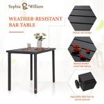 Sophia & William 5 Piece Patio Bar Set, Patio High Dining Set with 4 Swivel Bar Stools and 1 Rectangular Bar Table, All-Weather Outdoor Furniture with Seat Cushions