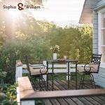 Sophia & William 5 Piece Patio Bar Set, Patio High Dining Set with 4 Swivel Bar Stools and 1 Rectangular Bar Table, All-Weather Outdoor Furniture with Seat Cushions