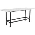 Global Industrial Standing Height Table with 12 AC Power Outlets, 96" L x 36" W x 42" H, Gray Laminate Top, Black Steel Frame, Standing Rectangular Bar Table