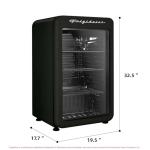 Frigidaire Retro Compact Refrigerator with Glass Door, 3.2 cu ft Countertop Fridge, Rounded Corners, Premium, for Office, Bedroom, Dorm Room, Cabin