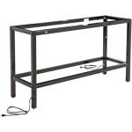 Global Industrial Standing Height Table with 12 AC Power Outlets, 96" L x 36" W x 42" H, Gray Laminate Top, Black Steel Frame, Standing Rectangular Bar Table