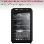 Frigidaire Retro Compact Refrigerator with Glass Door, 3.2 cu ft Countertop Fridge, Rounded Corners, Premium, for Office, Bedroom, Dorm Room, Cabin