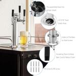 MRbrew Kegerator Tower Beer Tap Tower Dispenser 3 Faucet Beer Tower Draft Beer Dispenser Stainless Steel Keg Tap Tower 3'' Keg Tower Pre-assembled Line Beer Faucet Dispenser Kit For Home, Bar,Party