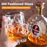 FrutPunch 9.5OZ Whiskey Glasses Set of 2，Old Fashioned Glass for Scotch, Bourbon, Rum, Liquors and Cocktail Drinks Unique Whiskey Glasses Gift for Men and Dad, Christmas