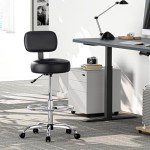 Adjustable Drafting Chair with Foot Rest - Black