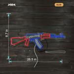 Gun Neon Sign AK 47 Sign for Wall Decor Large Size(26.5x8.7 Inch) Smart plug timer compatible USB Powered Man Cave Bedroom Decor