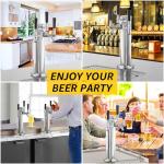 MRbrew Kegerator Tower Beer Tap Tower Dispenser 3 Faucet Beer Tower Draft Beer Dispenser Stainless Steel Keg Tap Tower 3'' Keg Tower Pre-assembled Line Beer Faucet Dispenser Kit For Home, Bar,Party