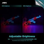 Gun Neon Sign AK 47 Sign for Wall Decor Large Size(26.5x8.7 Inch) Smart plug timer compatible USB Powered Man Cave Bedroom Decor