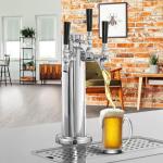 MRbrew Kegerator Tower Beer Tap Tower Dispenser 3 Faucet Beer Tower Draft Beer Dispenser Stainless Steel Keg Tap Tower 3'' Keg Tower Pre-assembled Line Beer Faucet Dispenser Kit For Home, Bar,Party