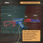 Gun Neon Sign AK 47 Sign for Wall Decor Large Size(26.5x8.7 Inch) Smart plug timer compatible USB Powered Man Cave Bedroom Decor