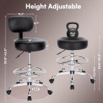 Adjustable Drafting Chair with Foot Rest - Black